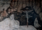 Cloister stairwell mural, Mary Magdalene, detail