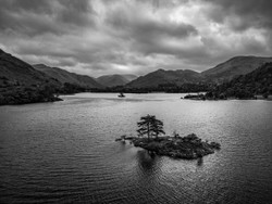 Wall Holm island aerial, Ullswater - Lake District