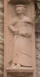 Santiago, façade portal, right outer pilaster sculpture, St. Paul