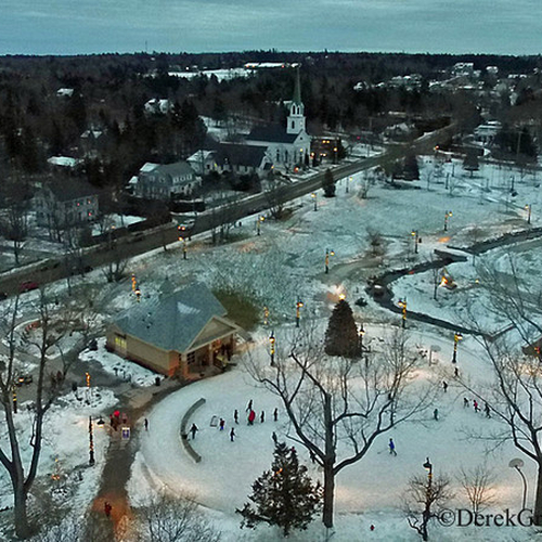 Aerial Drone view of the Rothesay Common.