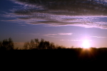April sun setting