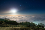 z3032 Rising Moon over the Fog, Ventnor Down