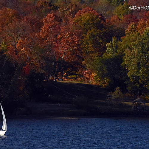 An autumn sail along the St. John River near Fredericton, NB, Canada.