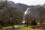 Wet day at Powerscourt Waterfall, County Wicklow, Ireland.