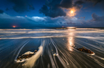 z3678 Moon and Mars at Dusk, Shanklin Beach
