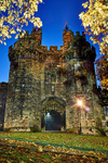 Lancaster Castle at night
