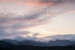 Mackerel sky sunset over the Langdale Pikes