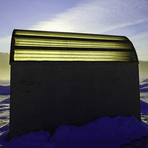 Early morning sunlight filters through an ice shack along the banks of the Kennebecasis River @ Rothesay, New Brunswi…