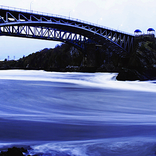 Long exposure of the Reversing Rapids aka Reversing Falls at the mouth of the St. John River in NB, Canada.