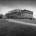 New Roof Construction at Harewood House in Black and White