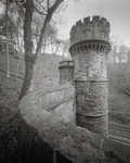 Black and White Photograph of Bramhope Tunnel Wall and Turrets Zeroimage 45