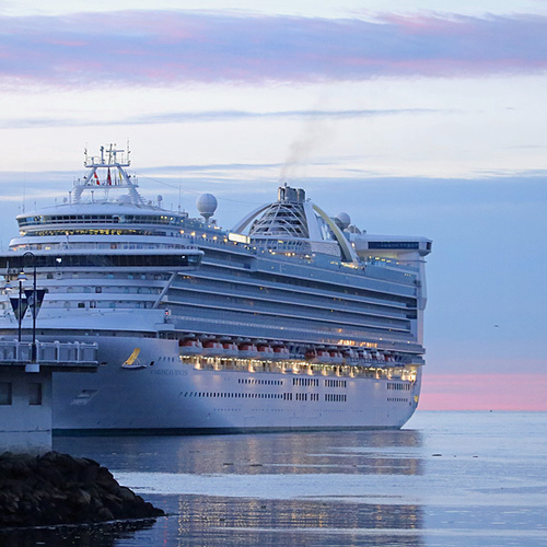 The Cruise ship, Caribbean Princess is seen arriving at the Port of Saint John, New Brunswick, Canada.