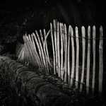 Photograph of Picket Fence Creskeld Lane in Black amd White