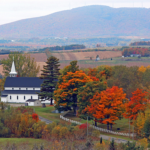 Saint John the Evangelist Parish can be seen along Johnville Road and with Mars Hill providing the backdrop