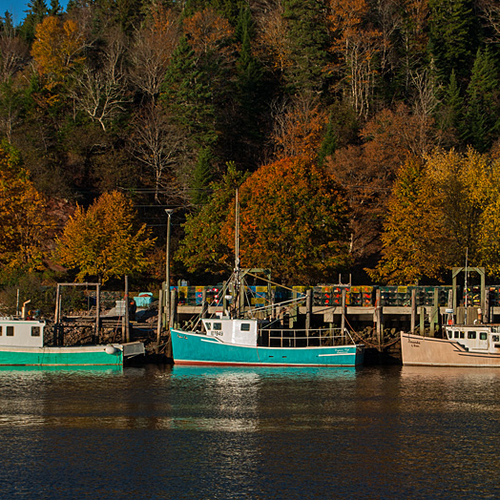 Lobster boats at low tide @ Saint Martins, New Brunswick.