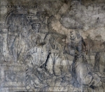 Capilla abierta, convento portal mural, detail (left)