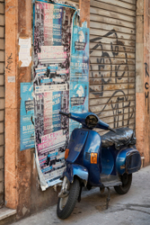 Unloved - An old blue Vespa scooter, Palermo, Sicily, Italy