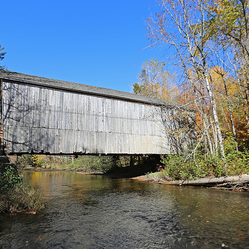 Trout Creek #5 Covered Bridge. Also known as Moores Mills Covered Bridge and located at Waterford, New Brunswick.