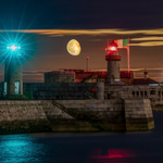 Moonrise Over Dun Laoghaire Harbour, Dublin