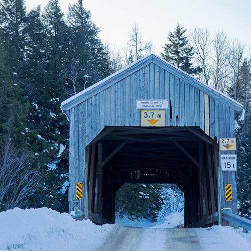 The Oldfields Covered Bridge aka Smith Creek #5 in Newtown, Kings County, New Brunswick, Canada.