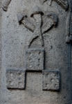 Atrial cross, shaft details, Arma Christi