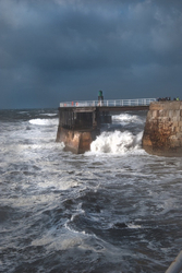 Rough Sea at Whitby Pier.