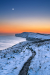 z3177 Crescent Moon over the Snow Freshwater Bay