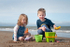 Children playing on the beach.