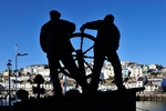 The Man and Boy Statue overlooking Brixham Harbour 1amend