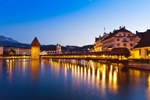 Old bridge after sunset