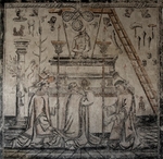 Upper cloister walk NE testera mural, Mass of St. Gregory