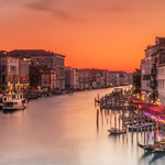 Grand Canal At Dusk, Rialto, Venice