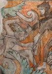 Ixmiquilpan, San Miguel Arcángel, North wall mural, detail left2