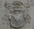 Façade pediment (left), Augustinian insignia