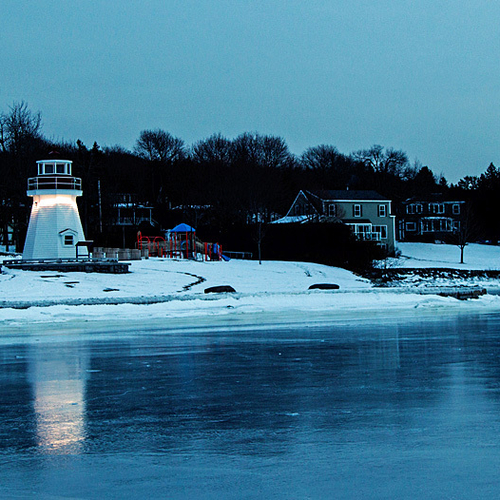 The Renforth Lighthouse within Rothesay, Kings County, New Brunswick, Canada.