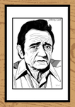 Johnny Cash Hand-Drawn Portrait by Paul Duddell 122-03-2025