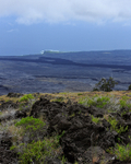 View from Kealakomo over huge lava field towards Apua Point, Hawaii