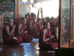Monks at the Golden Rock Pagoda
