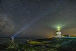 At Hook Lighthouse during the night, County Wexford, Ireland.