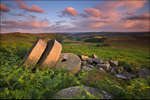 Stanage millstones under Pink Skies