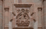 Façade, second tier, central relief