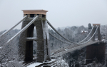 View of Suspenstion Bridge in winter snow  B0185