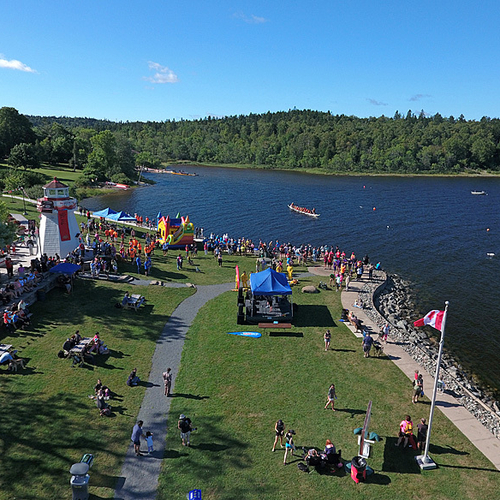 Crowds gather for the 2016 Saint John Dragon Boat Races at Renforth Wharf in Rothesay, New Brunswick, Canada.