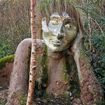 Mosaic and mud sculpture, Eden, Cornwall