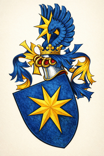 Family Coat of Arms for the Kreye Family - Photo Size: 8"x10", Price $55.00, Plus Shipping and Packaging shown above