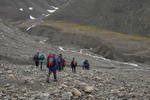 Moraine material near the snout of the Longyearbyen Glacier