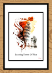 Leaning Tower of Pisa Ink Paintings by Artist Paul Duddell 119-06-2025