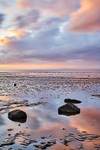 Sunset on the Beach at Morecambe.