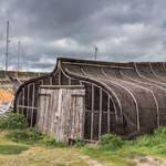 Upturned boats on Lindisfarne