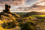 Golden Light on Ramshaw Rocks